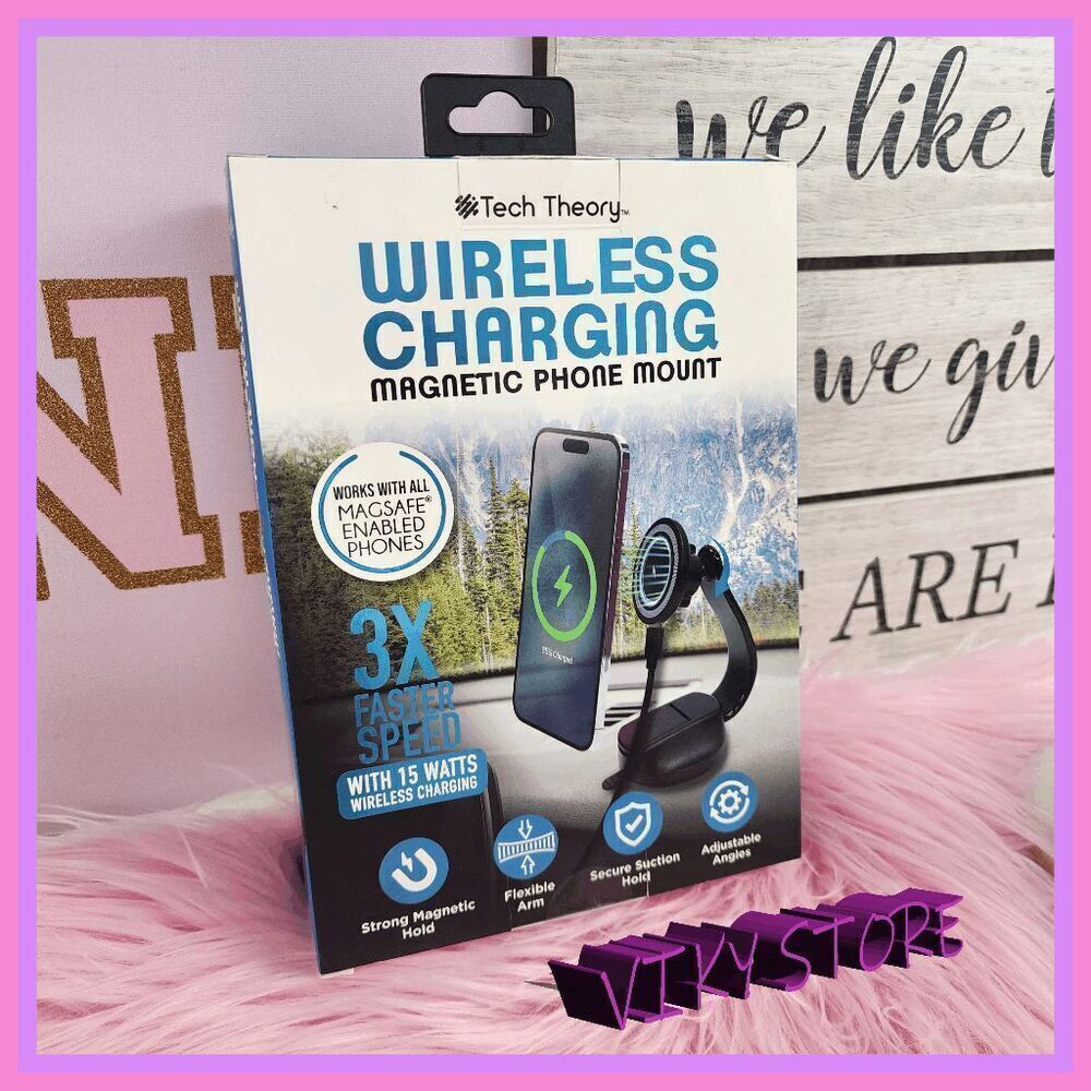 💖 NWT Tech Theory Wireless Magnetic Phone Mount 3X Speed #7253 💖